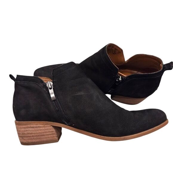 Franco Sarto Women's Black Suede Ankle Boot Laslo Zip Side Size 8 - Picture 1 of 10